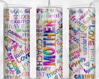 Mother 20 oz skinny tumbler png, tumbler wrap png sublimation design download, Mother's Day png, 20 oz tumbler designs, tumbler png download