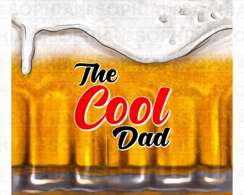 The Cool Dad and Beer 20 Oz Skinny Tumbler Png, Father's Day Tumbler ...