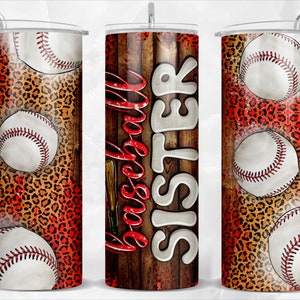 Baseball sister 20oz skinny tumbler png sublimation design download, Baseball tumbler png, game day png, Baseball png, sublimate download