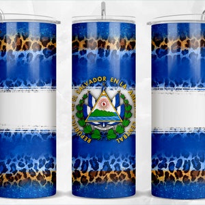 El Salvador 20 oz skinny tumbler png sublimation design download, El Salvador flag png, tumbler wrap png, 20 oz tumbler designs, download