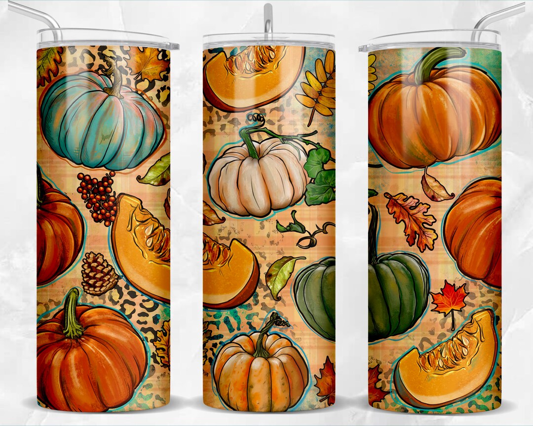 Fall Pumpkin 20 Oz Skinny Tumbler Png, Fall Tumbler Wrap, Tumbler Png ...
