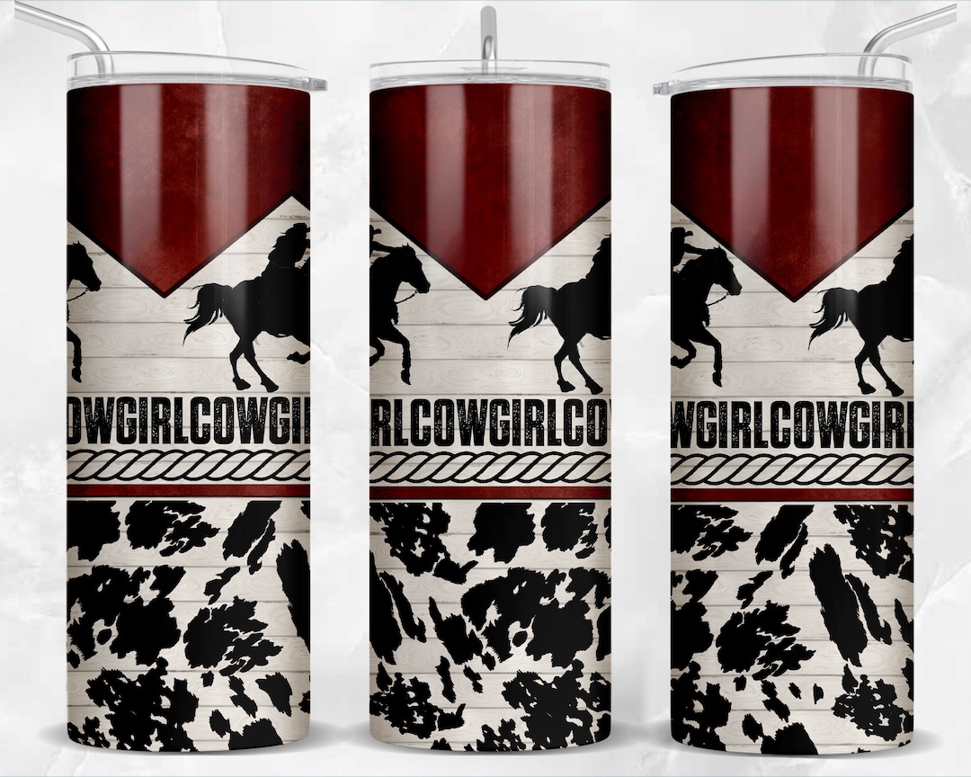 Cowgirl With Cowhide 20 Oz Skinny Tumbler Png Sublimation Design ...