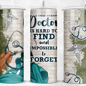 Amazing Doctor 20 oz skinny tumbler png sublimation design download, Doctor tumbler wrap, 20 oz tumbler designs, tumbler png download