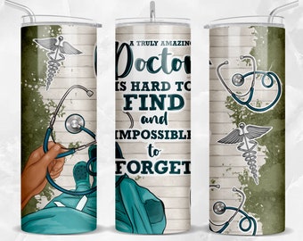 Amazing Doctor 20 oz skinny tumbler png sublimation design download, Doctor tumbler wrap, 20 oz tumbler designs, tumbler png download