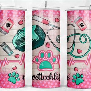 Vet tech life 20oz skinny tumbler png Sublimationsdesign Download, Becher png Design, Veterinärtechniker png, sublimieren Designs herunterladen