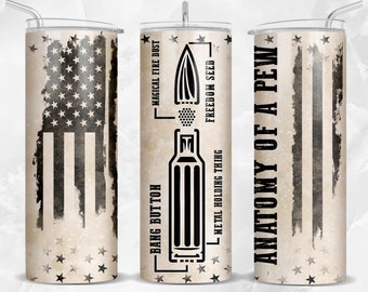Anatomy of a pew 20 oz skinny tumbler png sublimation design download, USA tumbler wrap png, 20 oz tumbler designs, download