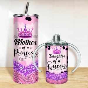 Vaso madre e hija PNG, vaso delgado de 20 oz y envoltura para taza con pico de 12 oz PNG, juego de vaso mamá y mini png descargar