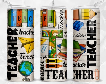 Teacher 20 oz skinny tumbler png sublimation design download, tumbler wrap png, 20 oz tumbler designs, tumbler png download