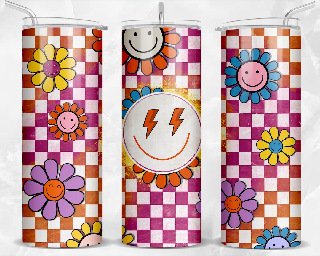 Retro Daisy 20 Oz Skinny Tumbler Png Sublimation Design Download ...