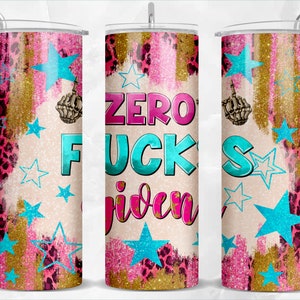 Zero fucks given and skeleton hand with leopard 20 oz skinny tumbler png, tumbler wrap png, 20 oz tumbler designs, tumbler png download