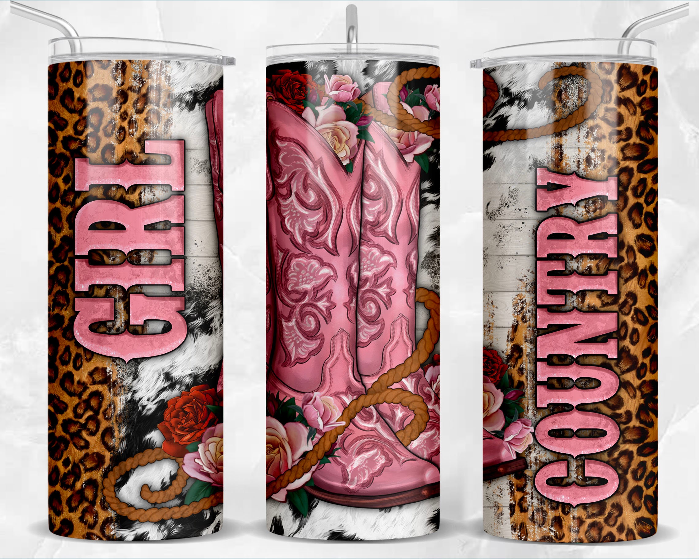 Country Girl Western 20 Oz Skinny Tumbler Png Sublimation Design ...