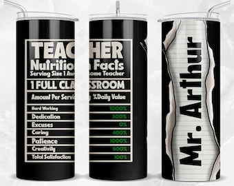 Personalized Teacher man 20oz skinny tumbler png sublimation design download, Teacher's Day tumbler png, custom name tumbler png, download