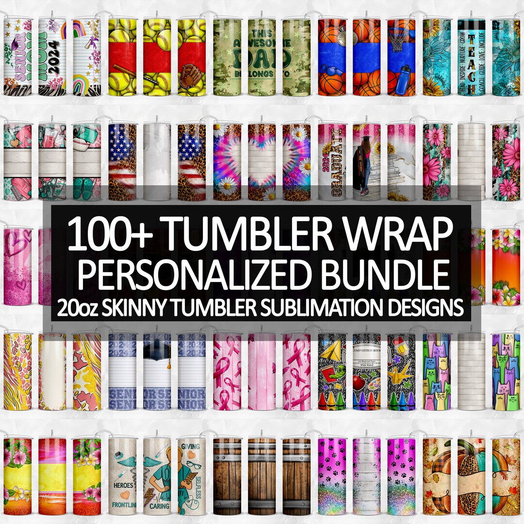 100+ Personalized Tumbler Wrap Sublimation Designs, 20 Oz Skinny ...