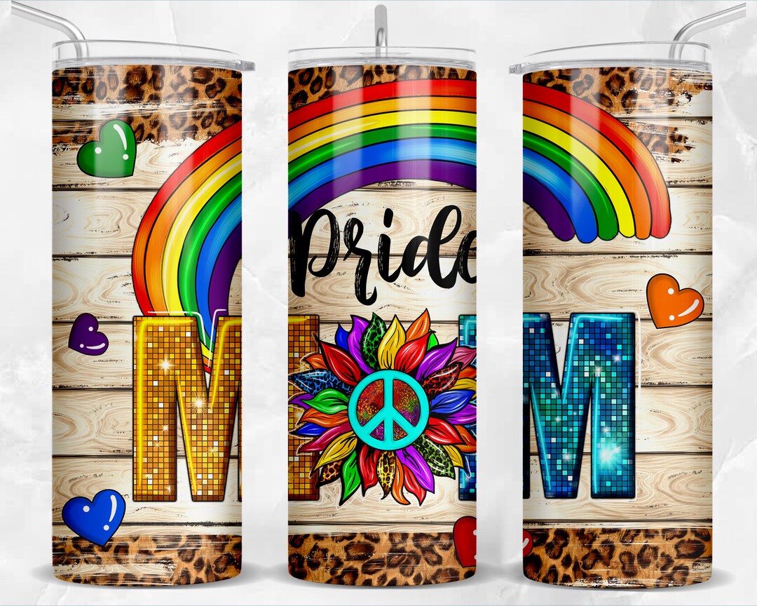 Pride Mom 20 Oz Skinny Tumbler Png Sublimation Design Download, Mother ...