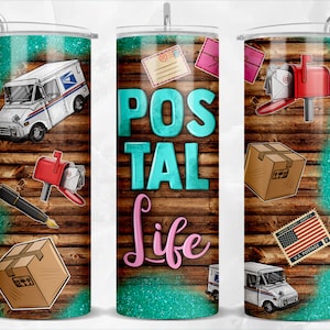 Postal life 20oz skinny tumbler png sublimation design download, Postal tumbler wrap png, 20 oz tumbler designs, tumbler png download