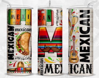 Mexican 20 oz skinny tumbler png sublimation design download, tumbler wrap png, Mexican 20 oz tumbler designs, tumbler png download
