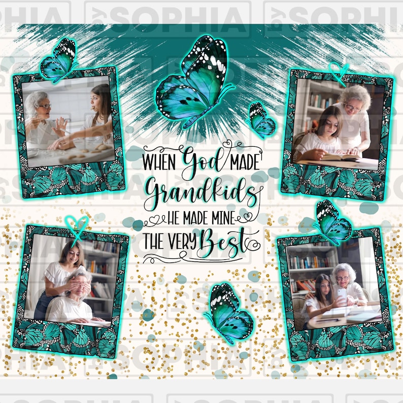 Grandma photo frame 20oz skinny tumbler png, Mother's Day png, customize tumbler png, Grandma tumbler png, sublimate designs download image 3