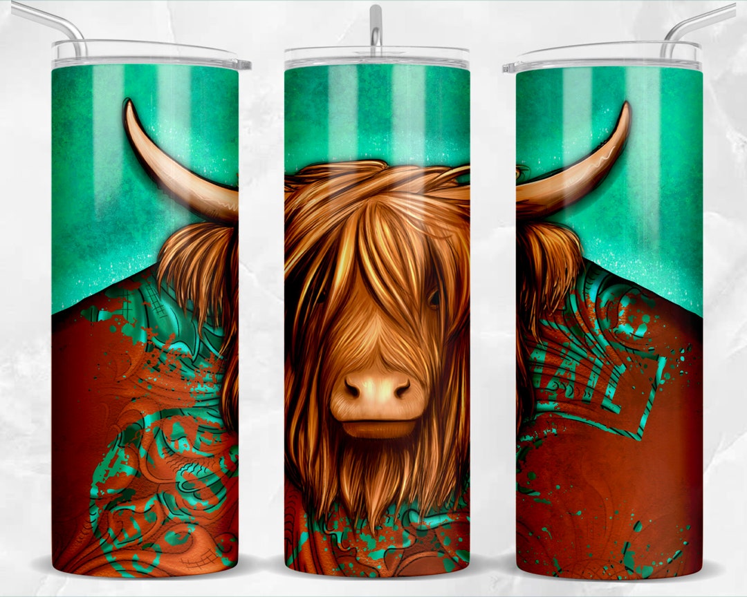 Western Western Cow 20 Oz Skinny Tumbler Png Sublimation Design ...