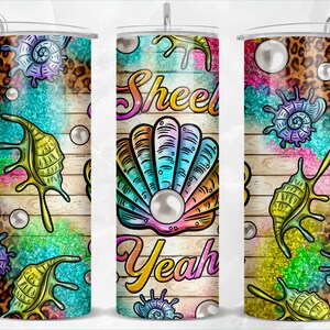 Shell yeah 20 oz skinny tumbler png, sea shell tumbler wrap, tumbler png, sea creatures png, 20 oz tumbler designs, tumbler png download
