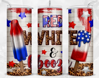 Red white and booze 20 oz skinny tumbler png sublimation design download, USA tumbler wrap png, 20 oz tumbler designs, tumbler png download