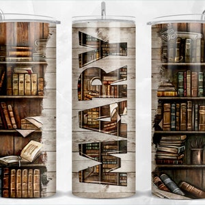 Personalized library books 20oz skinny tumbler png, books tumbler png, custom name tumbler png, tumbler png download