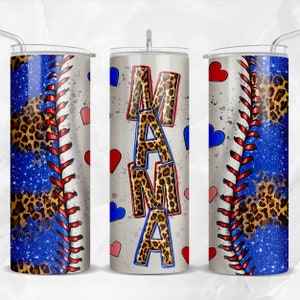 Baseball Mama with leopard 20 oz skinny tumbler png, Baseball tumbler wrap png, Mama 20 oz tumbler designs, tumbler png download