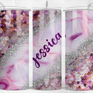 Customize glitter and agate 20oz skinny tumbler png sublimation design download,custom name tumbler png,pink glitter png,sublimate download