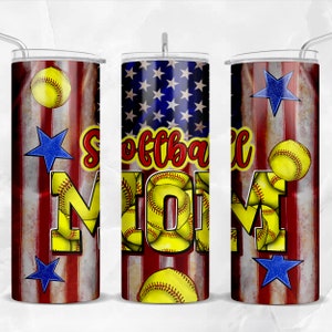 Softball mom 20 oz skinny tumbler png, Softball tumbler wrap png, Mother&#39;s Day png, Softball 20 oz tumbler designs, png download