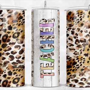 Leraar luipaard 20 oz magere beker png beker wrap png, sublimatieontwerp downloaden, 20 oz bekerontwerpen, beker png-download