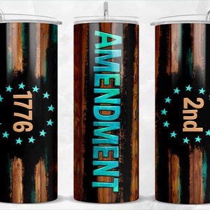 Second amendment American flag 20 oz skinny tumbler png sublimation design download, tumbler wrap png, 20 oz tumbler designs, png download