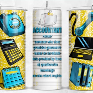 Accountant Definition 20 oz skinny tumbler png, tumbler wrap png, Accountant 20 oz tumbler designs, tumbler png download