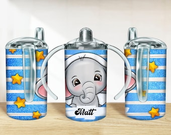 Personalized cute elephant 12 oz sippy cup png, sippy cup western designs, sippy cup wrap png, sippy cup sublimation designs downloads