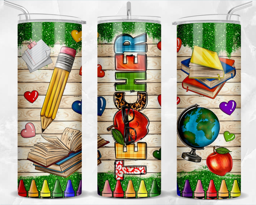 Teacher 20 Oz Skinny Tumbler Png Sublimation Design Download, Tumbler ...