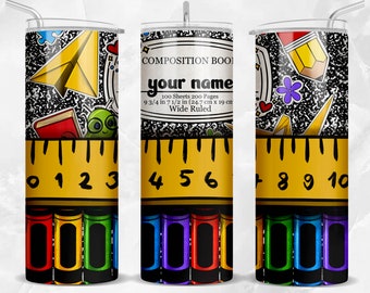 Personalized Teacher 20oz skinny tumbler png sublimation design download, Teacher's Day tumbler png, custom name tumbler png, download