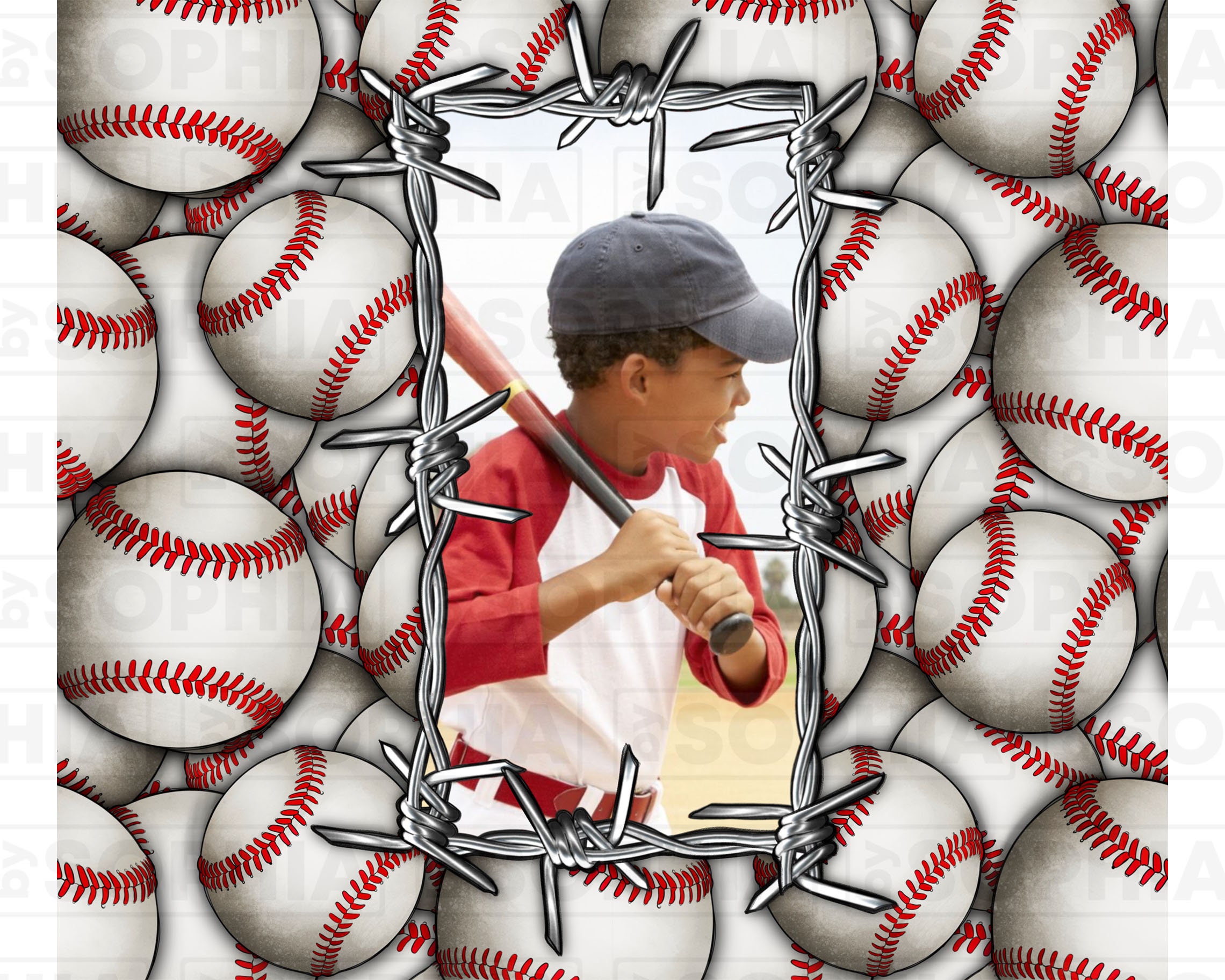 Transparent Baseball Frame Baseball Photo Frame 20oz Skinny Tumbler Png Sublimation Design ...