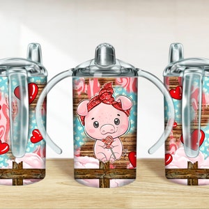 Cute pig 12 oz sippy cup png sublimation design download, sippy cup designs, sippy cup wrap png, sippy cup sublimation downloads