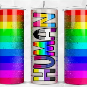 Human Pride 20oz tumbler sublimation design download, LGBTQ+ png, pride png, love is love png, human rights png, designs download