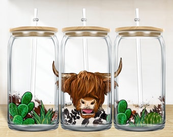 Heifer cow 16 oz libbey glass wrap png, libbey wrap png, libbey glass png, western libbey cup sublimation png design downloads