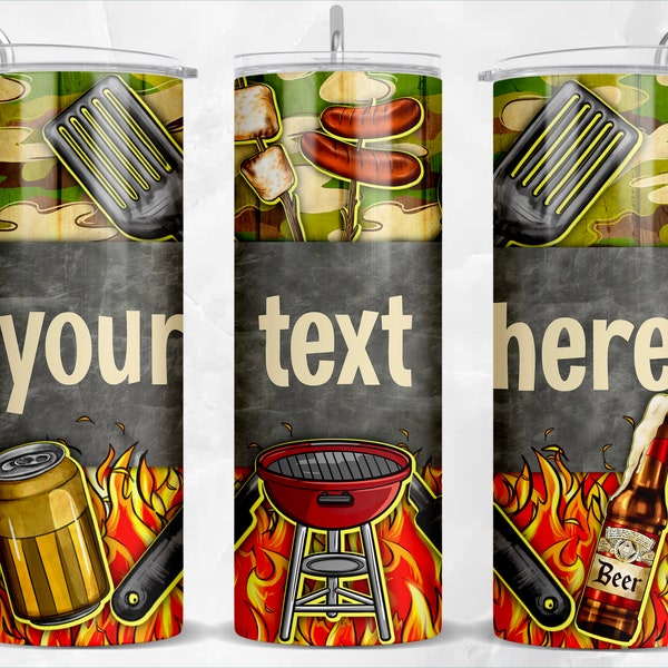 Personalized grill master 20oz skinny tumbler png, tumbler png, tumbler wrap png, custom name tumbler png, tumbler png download