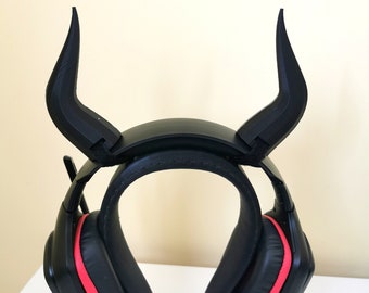 Twisted Devil Horns for Headphones, Live Stream Accessory, Spiky Demon Cosplay Horn, Dragon Costume