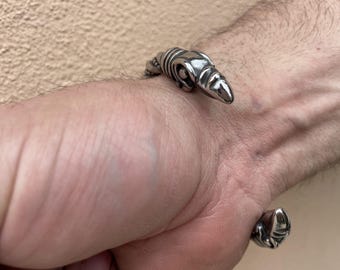 Pulseira Viking com Cabeça de Dragão, Mitologia Nórdica, Torque, Pulseira, Anel de Braço de Lobo Nórdico, Joia Pagã