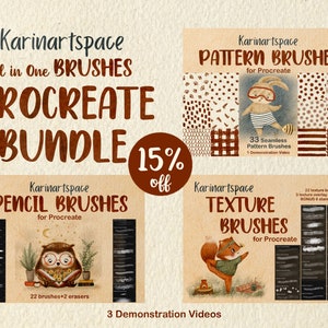 Karinartspace Brushes for Procreate Bundle Digital Brushes for Procreate Texture Brushes Set