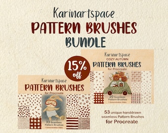 Karinartspace Pattern Brushes Value Bundle for Procreate Digital Art Brushes, Procreate Pattern Brush Set for Digital Illustration