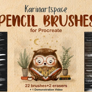 Karinartspace Procreate デジタルアートブラシ用鉛筆ブラシ、デジタルイラストレーション用 Procreate ブラシパック