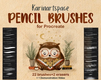 Karinartspace Pencil Brushes for Procreate Digital Art Brushes, Procreate Brush Pack for Digital Illustration