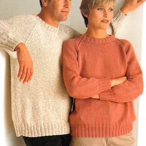 Unisex Aran Sweater Knitting Pattern: Classic Raglan Sleeve (PDF Download)