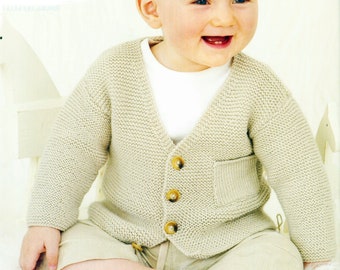 Baby Peony Garter Stitch Cardigan. Hand Knitting Pattern. PDF - Etsy UK