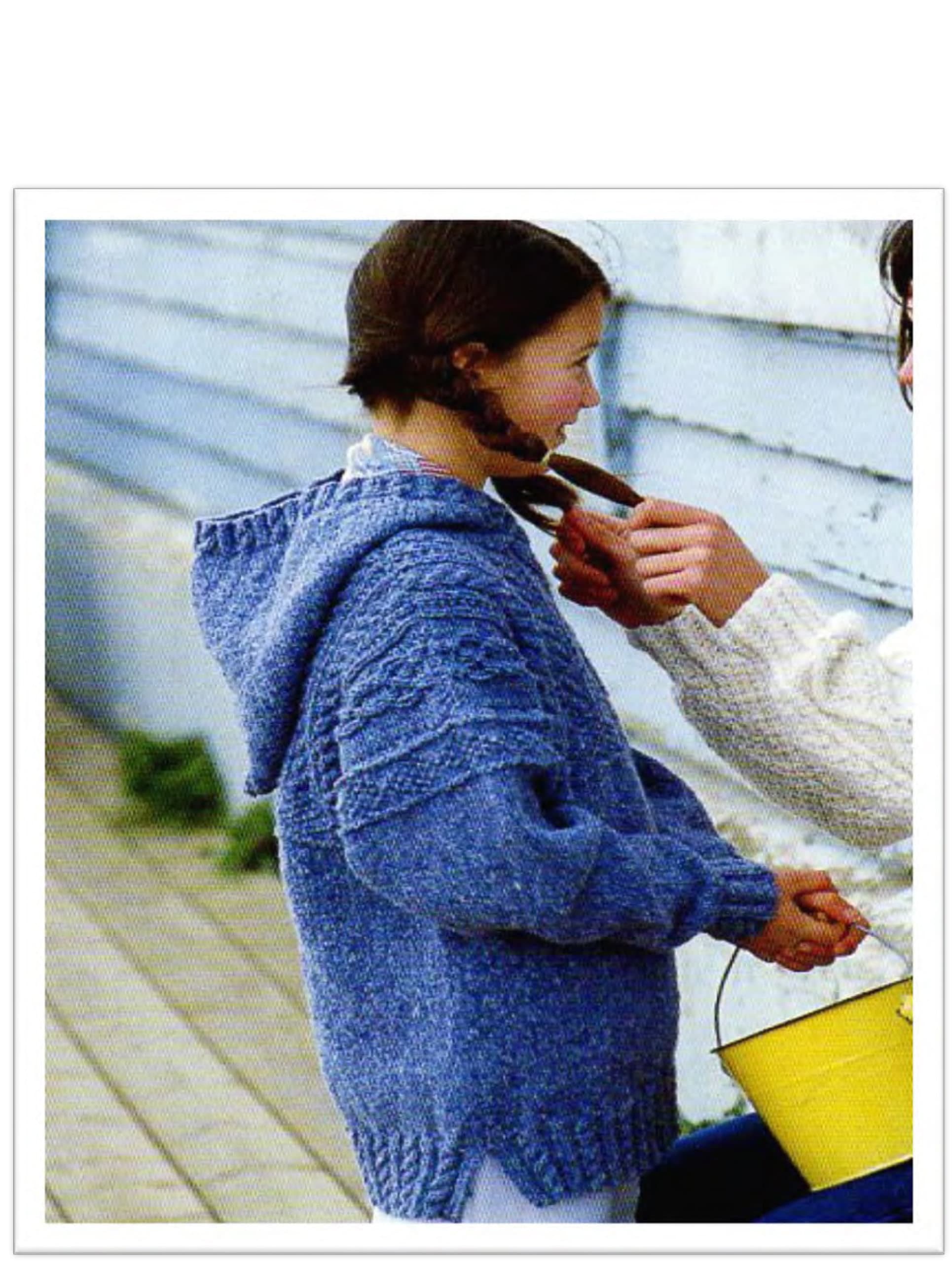 Girls Easy Aran 10ply Hooded Loose Fitting Sweater 22- 32 Inches