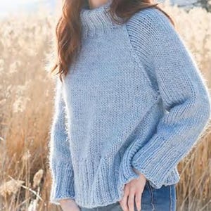 Womans Easy Beginners Quick Knit Sweater, Super Chunky- Super Bulky wool--90cm  - 142 cm Chest. Knitting pattern Download quick n easy