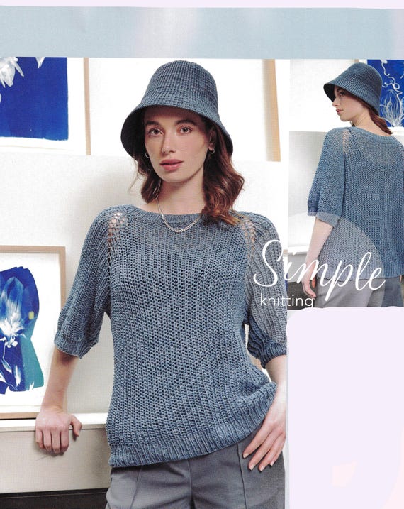 Casual Raglan Sweater Pullover Jumper Round Neck Brioche Rib 36
